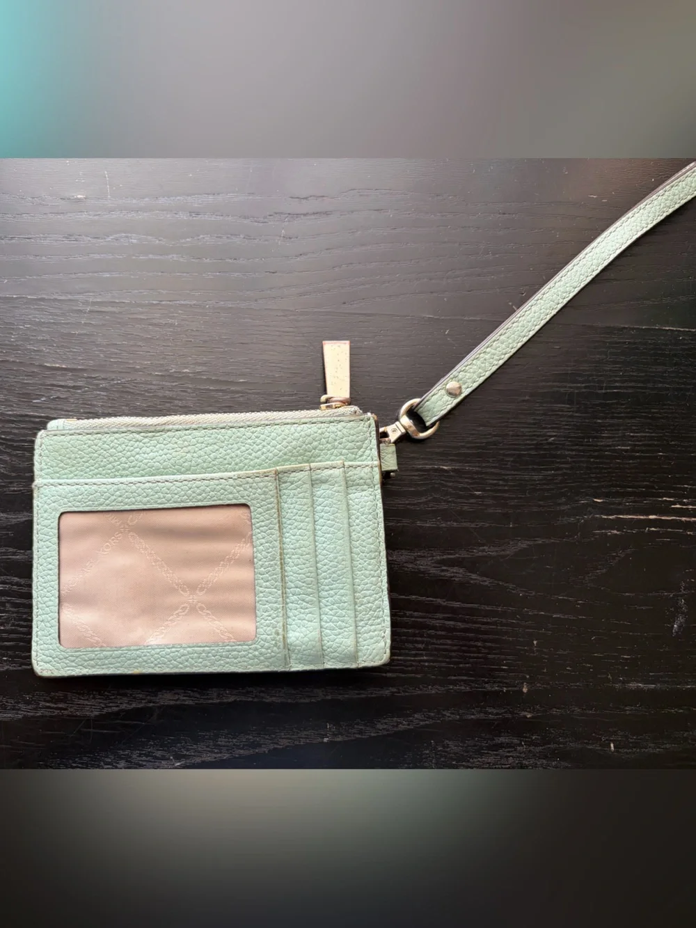 Michael Kors Mint Green Wristlet Card Holder Wallet